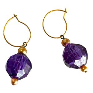 Vintage Purple Beaded Hoop Earrings – Romantic & Feminine Jewelry 💜 #Fairycore